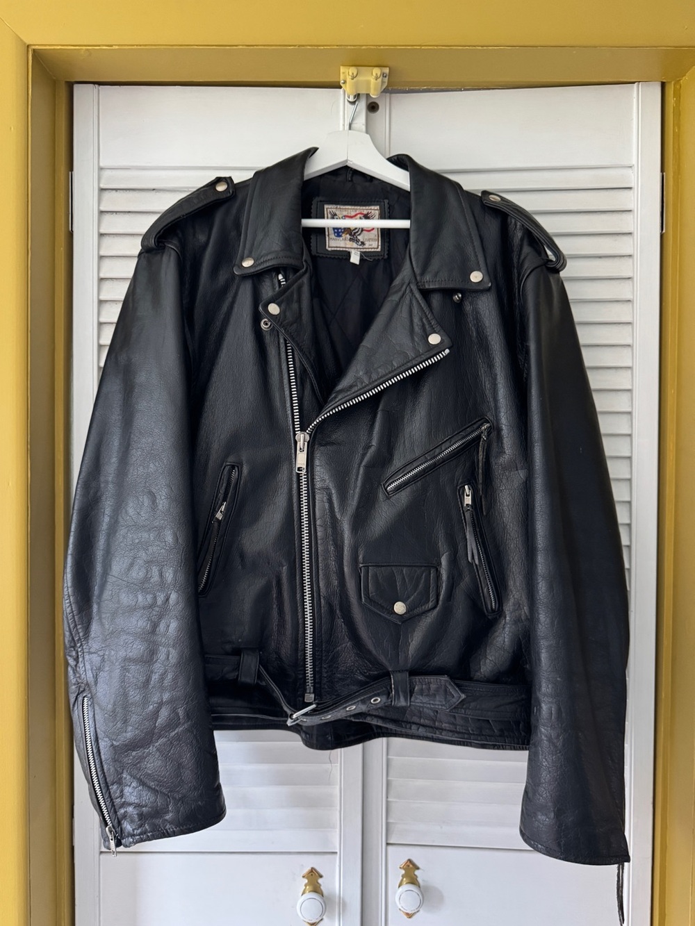 Vintage Maryland Leather Black Moto Jacket - Classic Biker Style